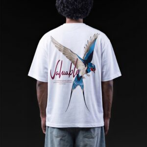 VALUABLE WINGS – WHITE OVERSIZED T-SHIRT