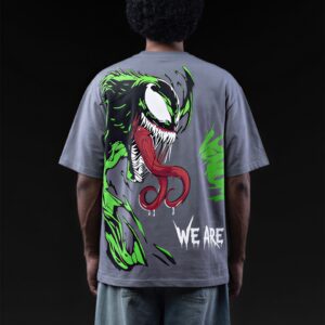 VENOM RAGE– Dark Grey  Oversized T-Shirt